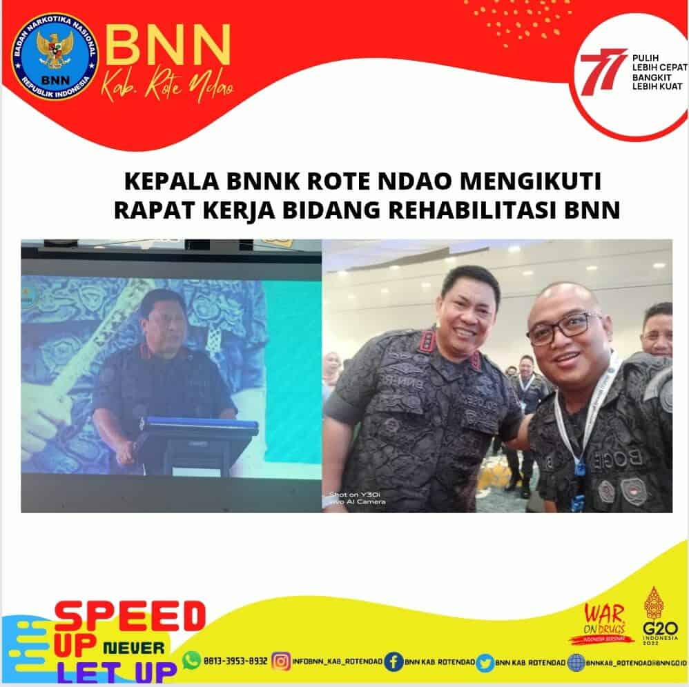 Kepala BNNK Rote Ndao Mengikuti Rapat Kerja Bidang Rehabilitasi BNN Kepala BNNK Rote Ndao Mengikuti Rapat Kerja Bidang Rehabilitasi BNN