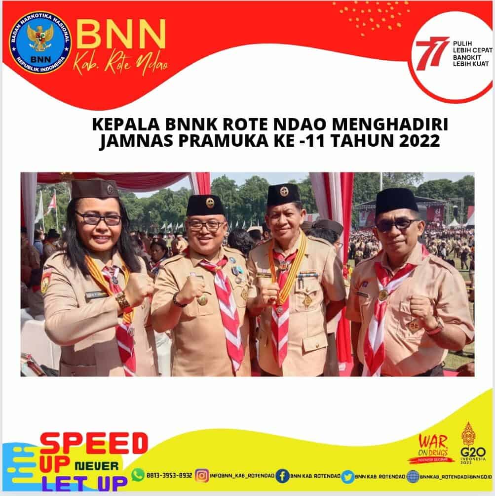 Kepala BNN Kabupaten Rote Ndao Menghadiri Jambore Nasional Pramuka ke XI Tahun 2022 Kepala BNN Kabupaten Rote Ndao Menghadiri Jambore Nasional Pramuka ke XI Tahun 2022