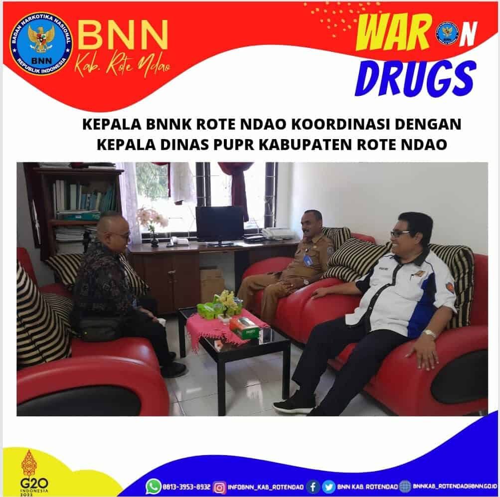 Kepala BNNK Rote Ndao koordinasi dengan Kepala Dinas PUPR Kabupaten Rote Ndao Kepala BNNK Rote Ndao koordinasi dengan Kepala Dinas PUPR Kabupaten Rote Ndao