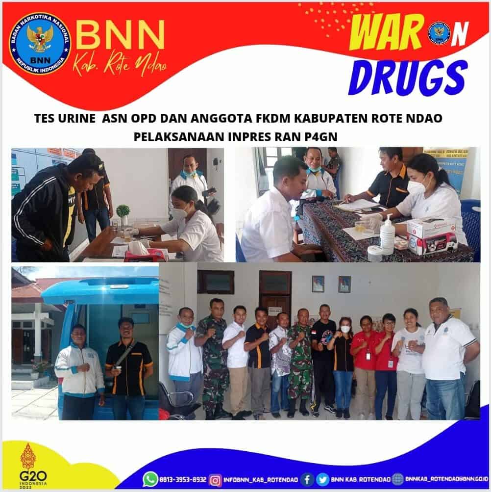 Tes Urine ASN OPD dan Anggota FKDM Kabupaten Rote Ndao, Pelaksanaan RAN P4GN Tes Urine ASN OPD dan Anggota FKDM Kabupaten Rote Ndao, Pelaksanaan RAN P4GN