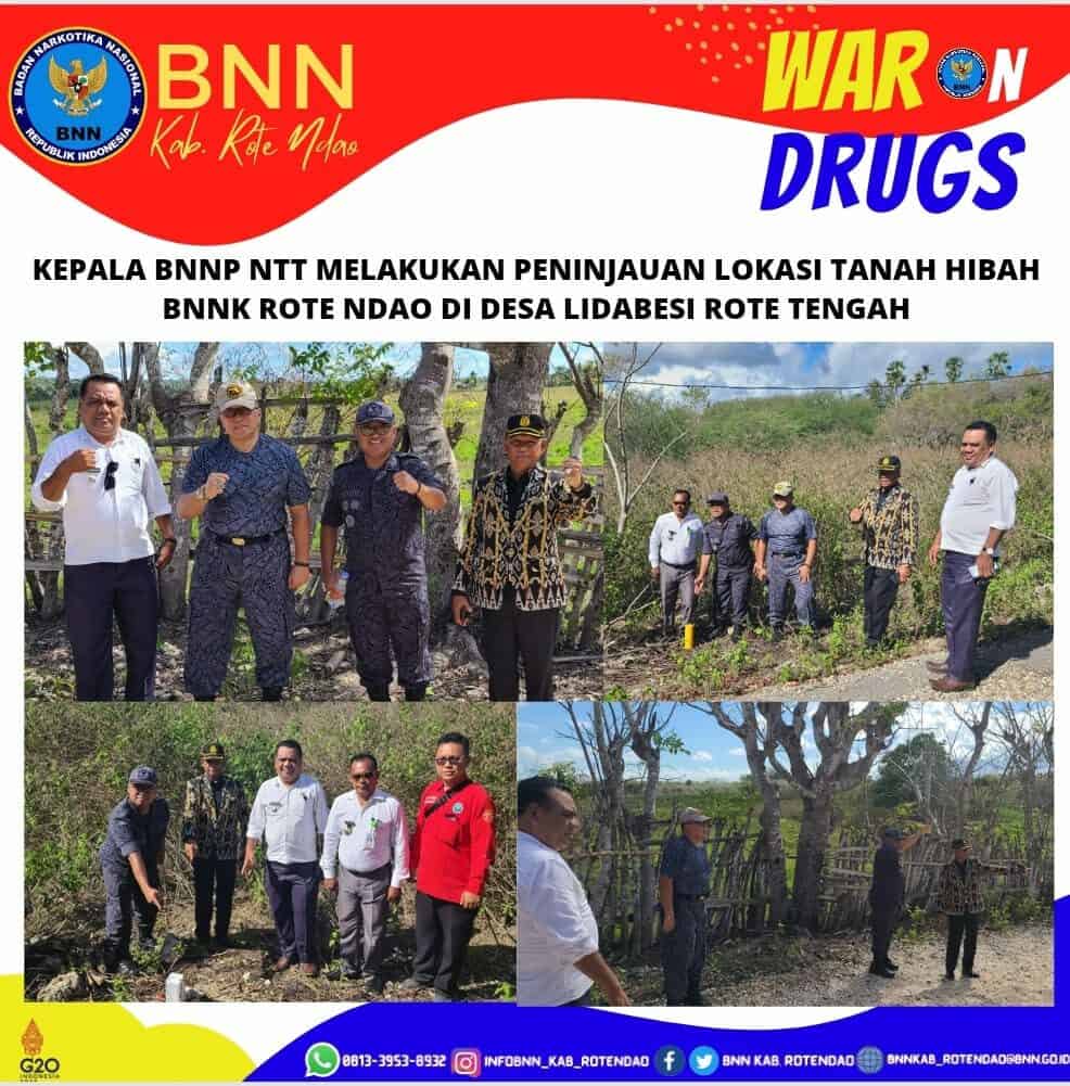 Kepala BNNP NTT Tinjau lokasih tanah hibah BNNK Rote Ndao di Desa Lidabesi Kepala BNNP NTT Tinjau lokasih tanah hibah BNNK Rote Ndao di Desa Lidabesi