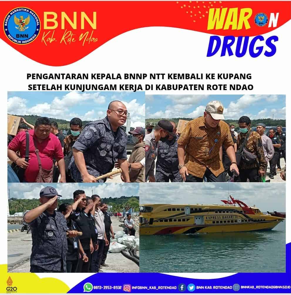 Pengantaran Kepala BNNP NTT setelah kunjungan kerja P4GN di Kabupaten Rote Ndao Pengantaran Kepala BNNP NTT setelah kunjungan kerja P4GN di Kabupaten Rote Ndao