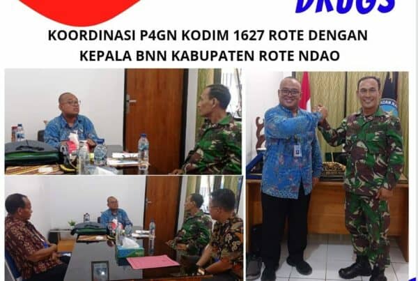 Koordinasi P4GN Kodim 1627 Rote dengan Kepala BNNK Rote Ndao