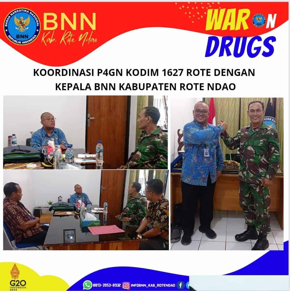 Koordinasi P4GN Kodim 1627 Rote dengan Kepala BNNK Rote Ndao Koordinasi P4GN Kodim 1627 Rote dengan Kepala BNNK Rote Ndao