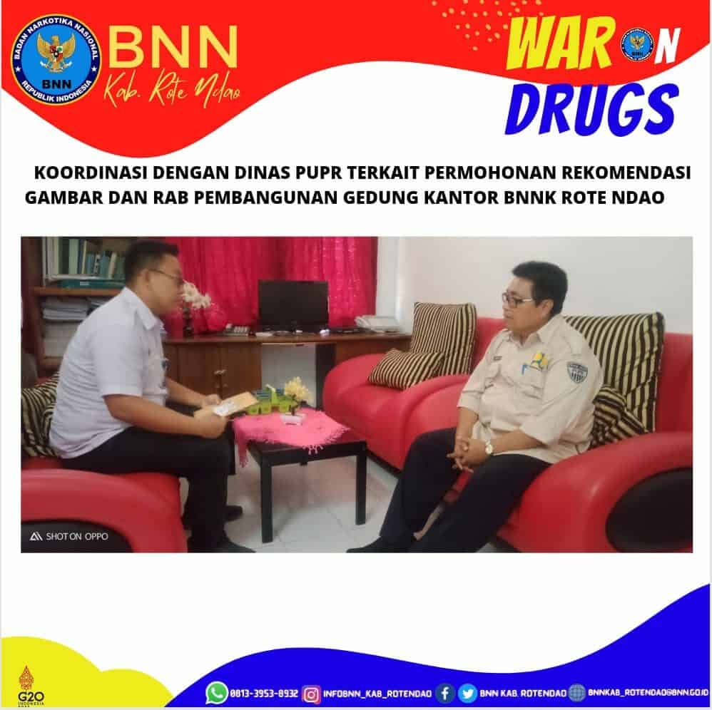 Koordinasi dengan Dinas PUPR Kabupaten Rote Ndao terkait Permohonan Rekomendasi Gambar dan RAB Pembangunan Gedung Kantor BNNK Rote Ndao Koordinasi dengan Dinas PUPR Kabupaten Rote Ndao terkait Permohonan Rekomendasi Gambar dan RAB Pembangunan Gedung Kantor BNNK Rote Ndao