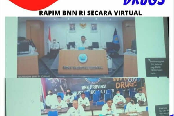 Kepala BNNK Rote Ndao Mengikuti Rapim BNN RI Secara Virtual dari Kantor BNNP NTT