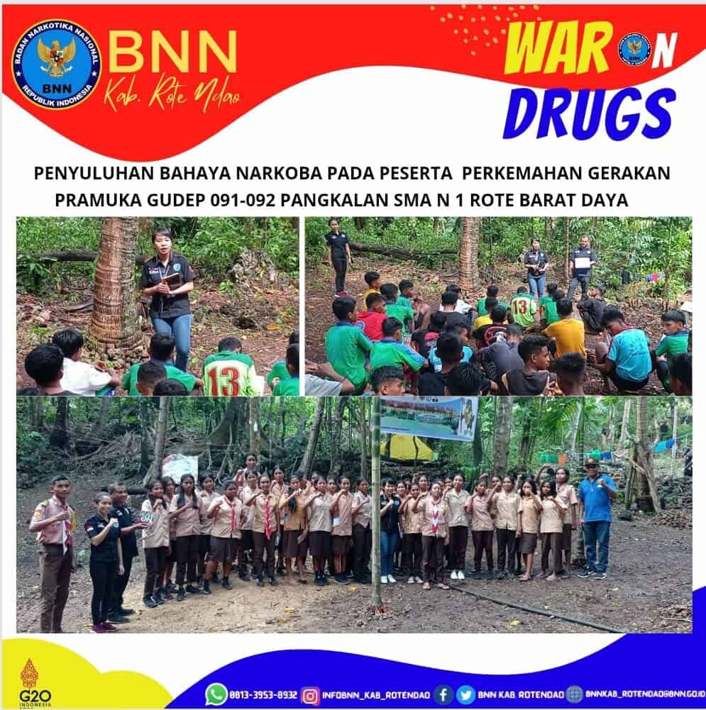 Penyuluhan Bahaya Narkoba pada Peserta Perkemahan Perkajusami Gerakan Pramuka Gudep 091-092 Pangkalan SMA N 1 Rote Barat Daya Penyuluhan Bahaya Narkoba pada Peserta Perkemahan Perkajusami Gerakan Pramuka Gudep 091-092 Pangkalan SMA N 1 Rote Barat Daya