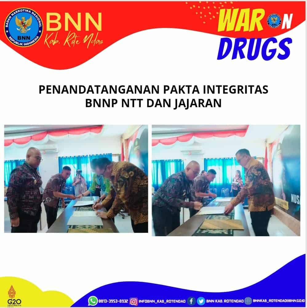 Penandatanganan Pakta Intgritas BNNP NTT dengan Jajaran Penandatanganan Pakta Intgritas BNNP NTT dengan Jajaran
