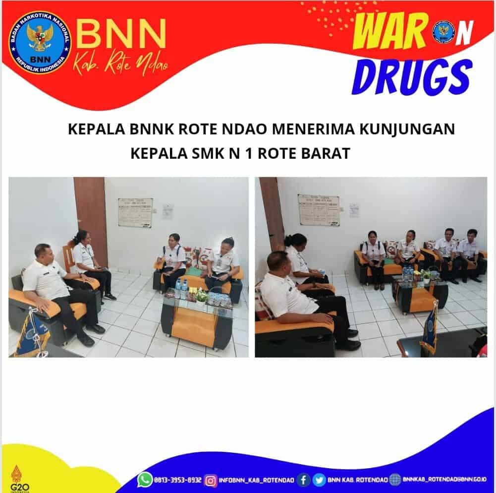 Kepala BNNK Rote Ndao menerima kunjungan Kepala SMK N 1 Rote Barat Kepala BNNK Rote Ndao menerima kunjungan Kepala SMK N 1 Rote Barat