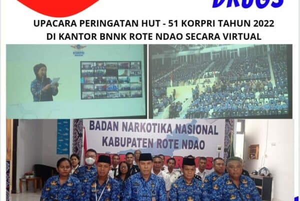 Upacara Peringatan HUT Ke – 51 Korpri Tahun 2022 di lingkuangan Kantor BNNK Rote Ndao Secara Virtual