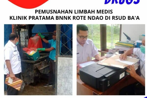 Pemusnahan limbah Medis Klinik Pratama BNNK Rote Ndao.