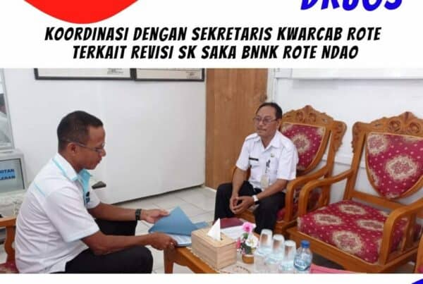 Kasubag Umum Koordinasi dengan Sekretaris Kwarcab Gerakan Pramuka Rote Ndao terkait revisi SK (SAKA) Satuan Karya Anti Narkoba