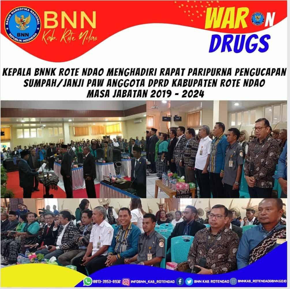 Kepala BNNK Rote Ndao menghadiri Rapat Paripurna Pengucapan Sumpah/Janji PAW Anggota DPRD Kabupaten Rote Ndao Periode 2019 - 2024 Kepala BNNK Rote Ndao menghadiri Rapat Paripurna Pengucapan Sumpah/Janji PAW Anggota DPRD Kabupaten Rote Ndao Periode 2019 – 2024