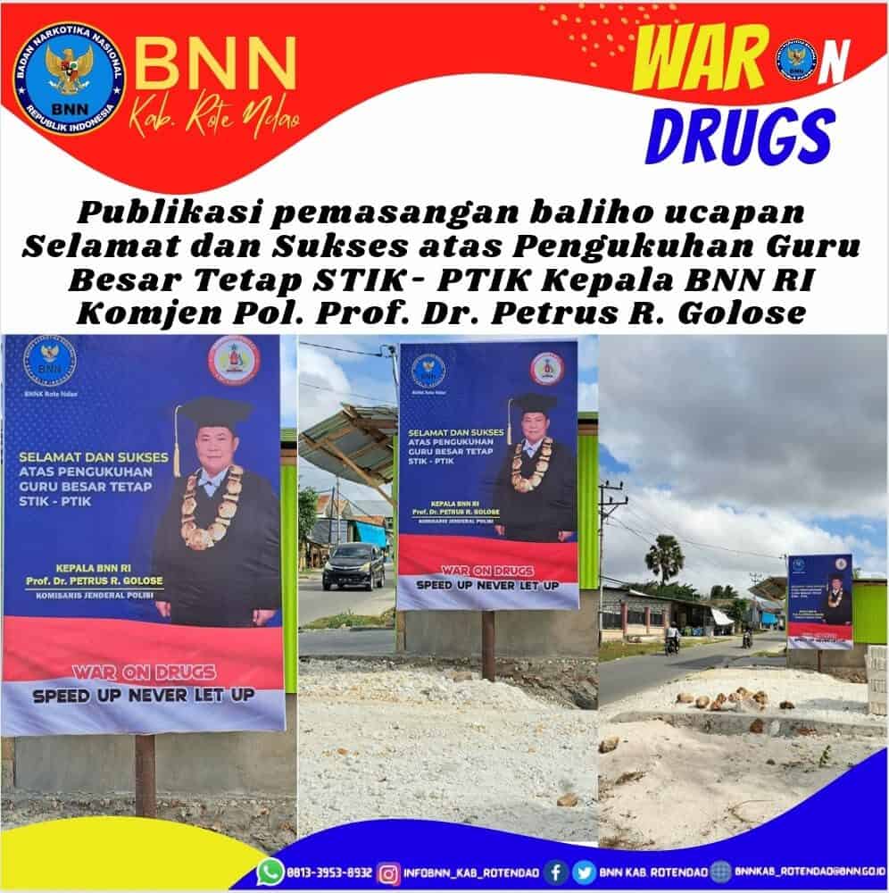 Publikasi pemasangan Baliho Ucapan Selamat dan Sukses atas Pengukuhan Guru Besar Tetap STIK - PTIK Kepala BNN RI Komjen Pol. Prof. Dr. Petrus R. Golose Publikasi pemasangan Baliho Ucapan Selamat dan Sukses atas Pengukuhan Guru Besar Tetap STIK – PTIK Kepala BNN RI Komjen Pol. Prof. Dr. Petrus R. Golose