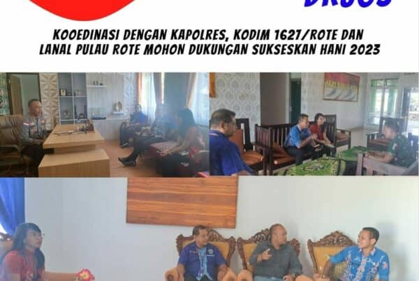 Kasubag Umum BNNK Rote Ndao koordinasi dengan Kapolres Rote Ndao, Kodim 1627 Rote dan Lanal Pulau Rote mohon dukungan Sukseskan HANI 2023.