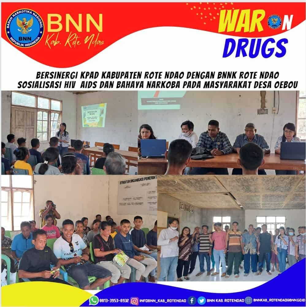 Bersinergi KPAD Kabupaten Rote Ndao dan BNNK Rote Ndao Sosialisasi HIV AIDS dan Bahaya Narkoba pada Masyarakat Desa Oebou. Bersinergi KPAD Kabupaten Rote Ndao dan BNNK Rote Ndao Sosialisasi HIV AIDS dan Bahaya Narkoba pada Masyarakat Desa Oebou.