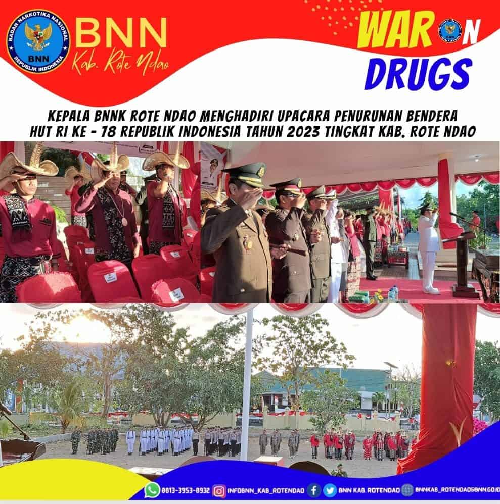 Kepala BNN Kabupaten Rote Ndao bersama Forkopimda Mengikuti Upacara Penurunan Bendera Sang Merah Putih Kepala BNN Kabupaten Rote Ndao bersama Forkopimda Mengikuti Upacara Penurunan Bendera Sang Merah Putih