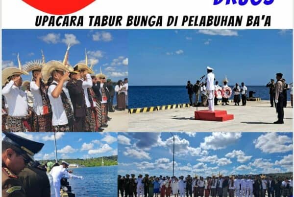 Kepala BNNK Rote Ndao bersama Forkopimda melakukan Upacara Tabur Bunga di Pelabuhan Baa
