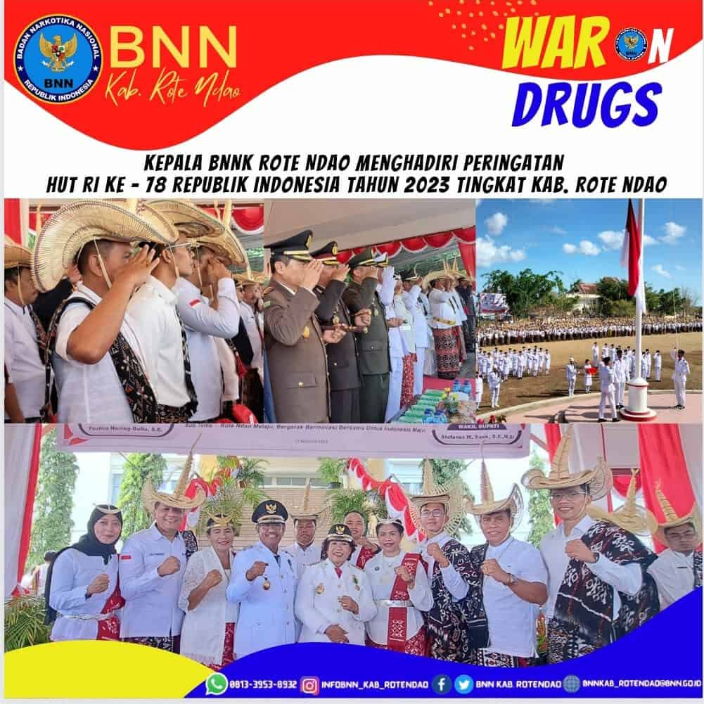 Kepala BNNK Rote Ndao Menghadiri Upacara Peringatan HUT ke - 78 Republik Indonesia Tahun 2023 Tingkat Kabupaten Rote Ndao. Kepala BNNK Rote Ndao Menghadiri Upacara Peringatan HUT ke – 78 Republik Indonesia Tahun 2023 Tingkat Kabupaten Rote Ndao.