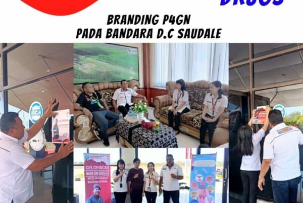 Penyerahan dan Pemasangan Branding P4GN Pada Sarana Publik pada Bandara D. C. Saudale Rote