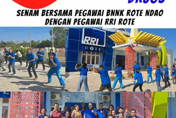 Senam bersama Pegawai BNNK Rote Ndao dengan Pegawai LPP RRI Rote