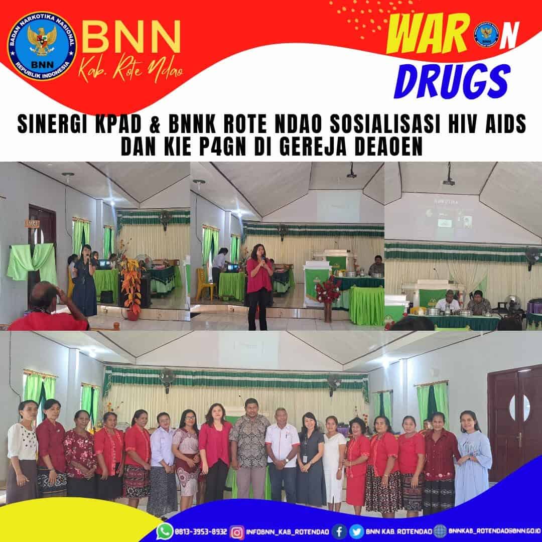 Sinergi KPAD Kabupaten Rote Ndao dan BNNK Rote Ndao Sosialisasi HIV AIDS dan KIE P4GN di Gereja Deaoen Sinergi KPAD Kabupaten Rote Ndao dan BNNK Rote Ndao Sosialisasi HIV AIDS dan KIE P4GN di Gereja Deaoen
