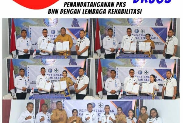 Penandatanganan Kerja Sama Antara Kepala BNNP NTT dengan Kepala UPTD Puskesmas Korbafo, Kepala UPTD Puskesmas Eahun, Kepala UPTD Puskesmas Baa dan Kepala UPTD Puskesmas Delha.