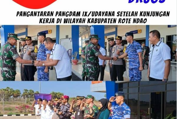 Pengantaran Pangdam IX/Udayana setelah kunjungan kerja di wilayah Kabupaten Rote Ndao