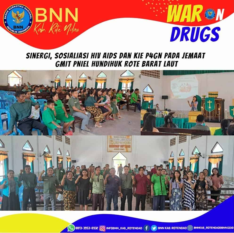 Sinergi KPAD Kabupaten Rote Ndao dan BNNK Rote Ndao Sosialisasi HIV AIDS dan KIE P4GN di Gereja GMIT Pniel Hindihuk Rote Barat Laut Sinergi KPAD Kabupaten Rote Ndao dan BNNK Rote Ndao Sosialisasi HIV AIDS dan KIE P4GN di Gereja GMIT Pniel Hindihuk Rote Barat Laut