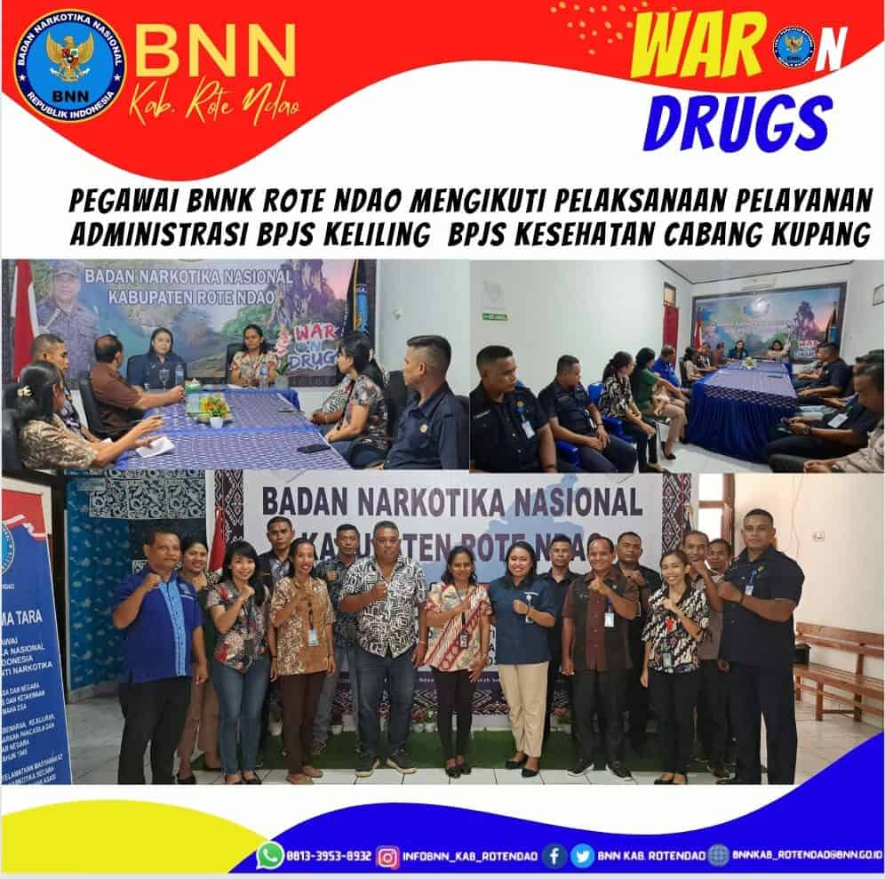 Pegawai BNNK Rote Ndao mengikuti Pelaksanaan Pelayanan Administrasi BPJS Keliling BPJS Cabang Kupang. Pegawai BNNK Rote Ndao mengikuti Pelaksanaan Pelayanan Administrasi BPJS Keliling BPJS Cabang Kupang.