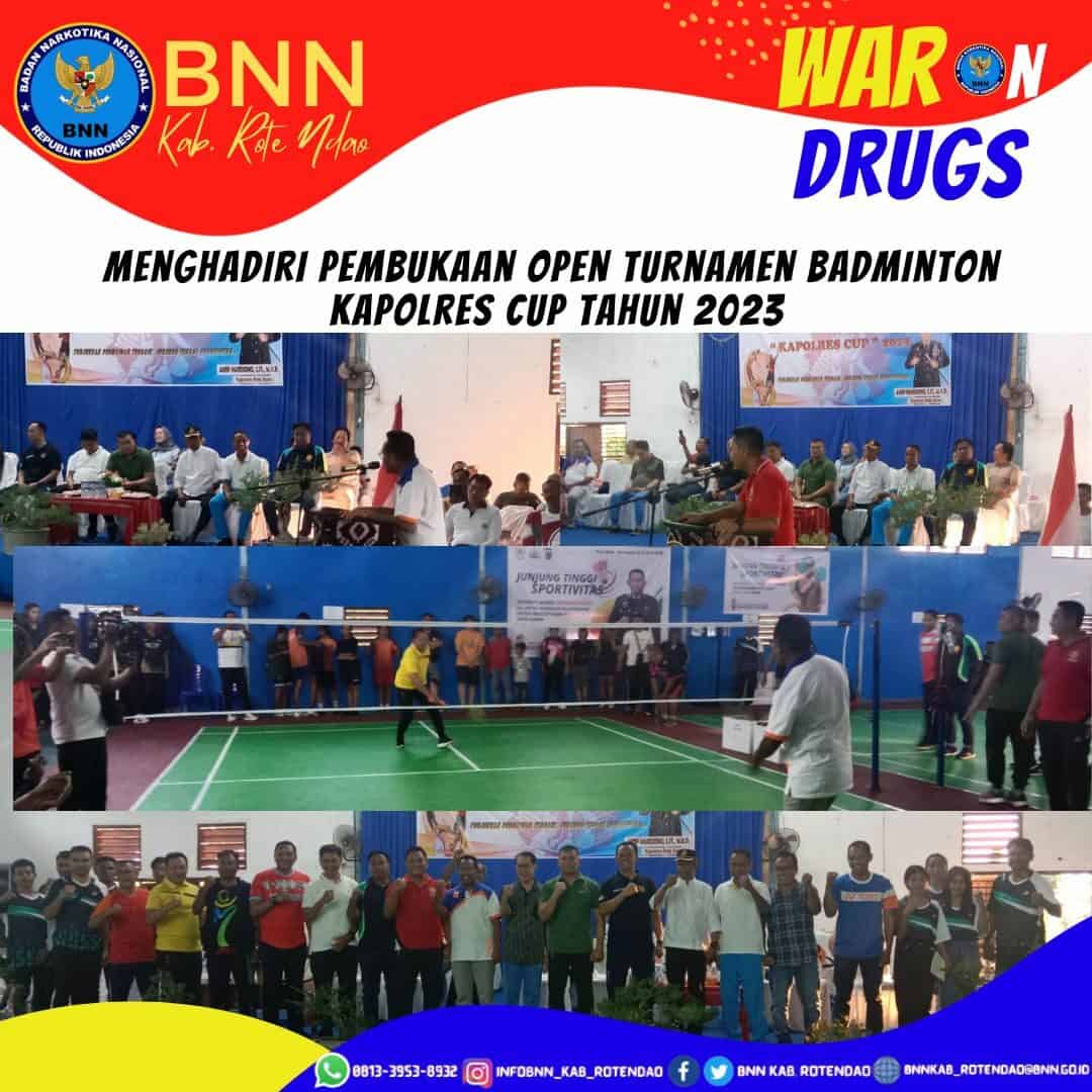 Kasubag Umum BNNK Rote Ndao Menghadiri Pembukaan Open Turnamen Badminton Kapolres Cup Tahun 2023. Kasubag Umum BNNK Rote Ndao Menghadiri Pembukaan Open Turnamen Badminton Kapolres Cup Tahun 2023.