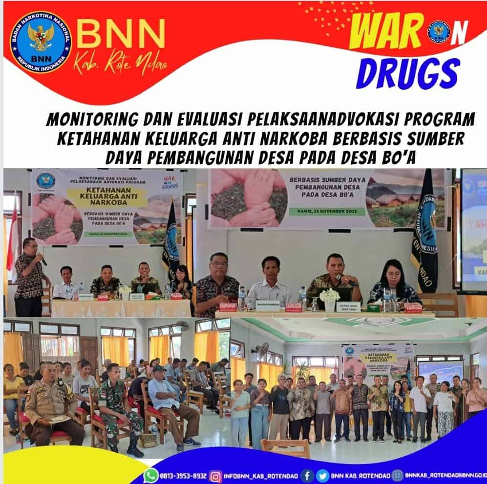 Monitoring dan Evaluasi Evaluasi Pelaksanaan Program Ketahanan Keluarga Anti Narkoba Berbasis Sumber Daya Pembangunan Desa pada Desa Bo’a Monitoring dan Evaluasi Evaluasi Pelaksanaan Program Ketahanan Keluarga Anti Narkoba Berbasis Sumber Daya Pembangunan Desa pada Desa Bo’a