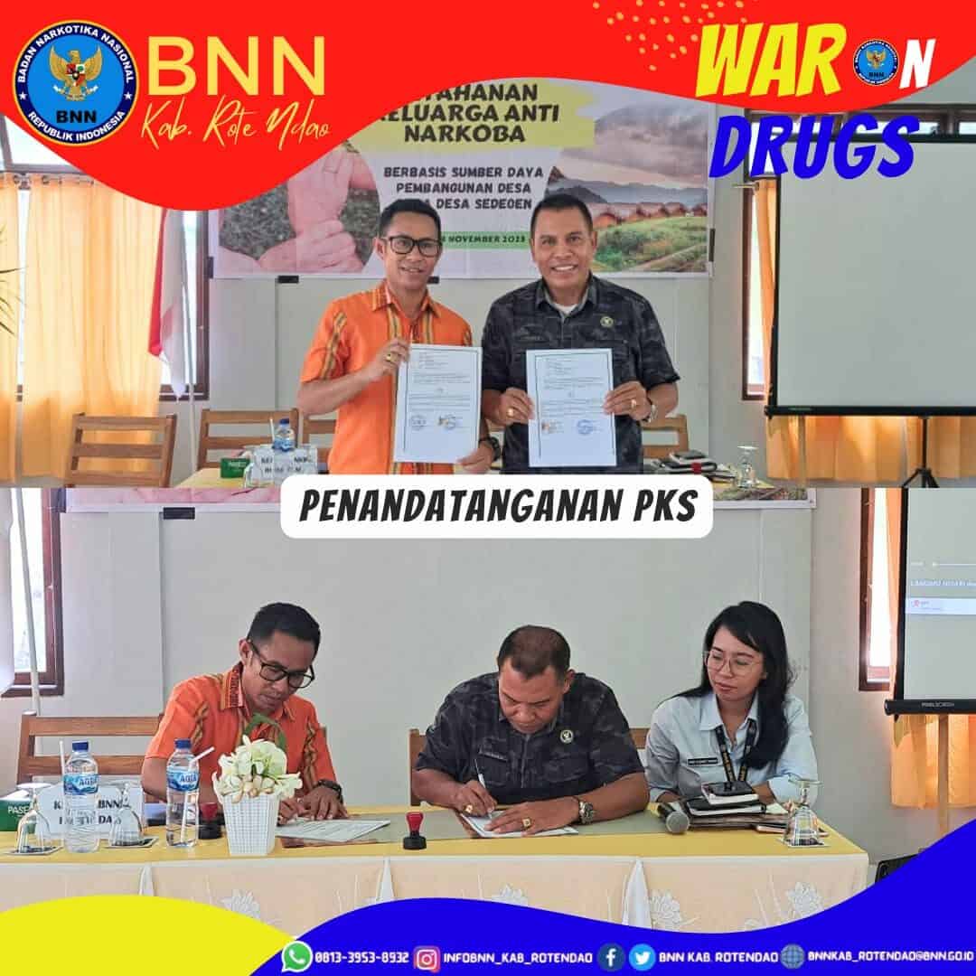 Penandatanganan Perjanjian Kerja Sama antara BNNK Rote Ndao dengan SMA N. 1 Rote Barat tentang P4GN Penandatanganan Perjanjian Kerja Sama antara BNNK Rote Ndao dengan SMA N. 1 Rote Barat tentang P4GN