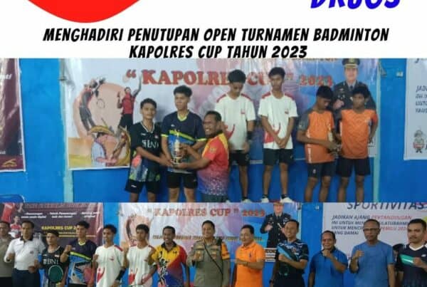 Menghadiri Penutupan Open Turnamen Badminton Kapolres Cup Tahun 2023.