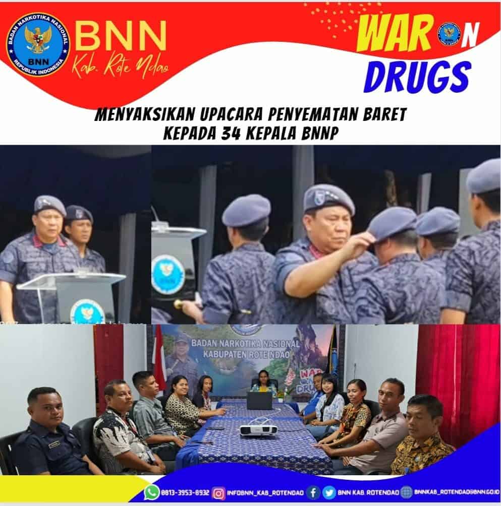 Menyaksikan Upacara Penyematan Baret kepada 34 Kepala BNNP Menyaksikan Upacara Penyematan Baret kepada 34 Kepala BNNP