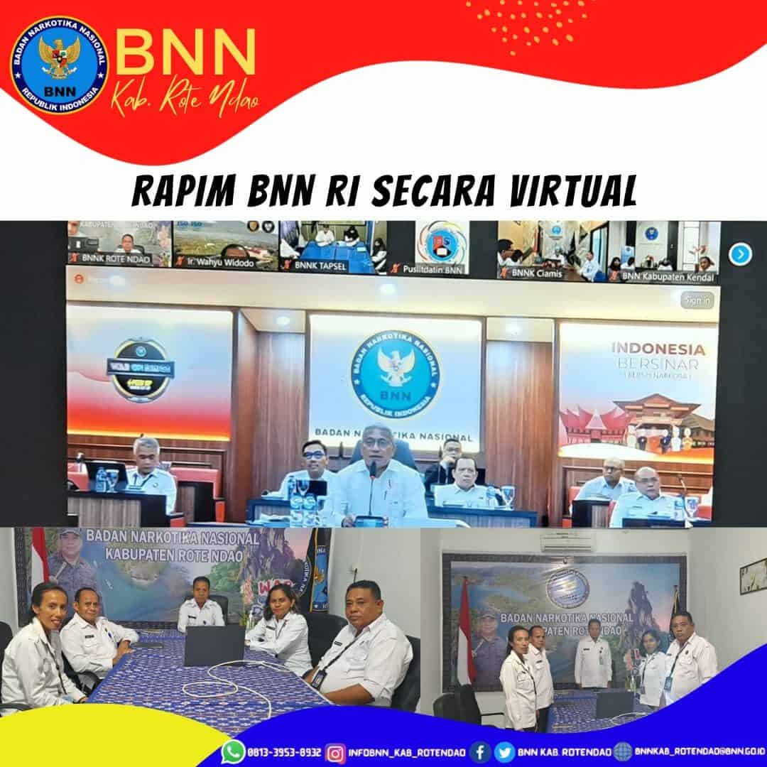 Rapat Pimpinan BNN RI Secara Virtual Rapat Pimpinan BNN RI Secara Virtual