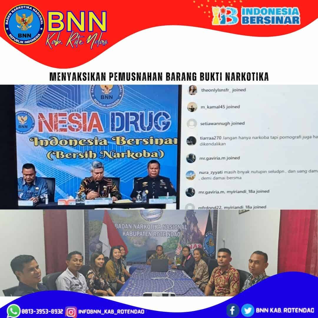 Menyaksikan Pemusnahan Barang Bukti Narkotika secara virtual Menyaksikan Pemusnahan Barang Bukti Narkotika secara virtual