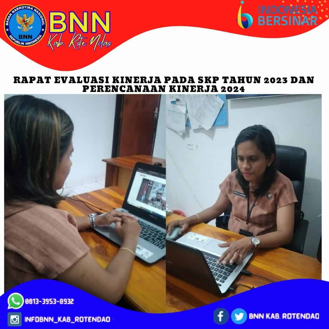 Mengikuti rapat evaluasi penilaian kinerja pada SKP tahun 2023 dan perencanaan kinerja 2024 di Lingkungan BNN Mengikuti rapat evaluasi penilaian kinerja pada SKP tahun 2023 dan perencanaan kinerja 2024 di Lingkungan BNN