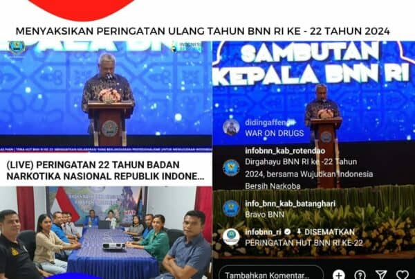 Menyaksikan Peringatan HUT BNN RI ke – 22 Tahun 2024 secara live