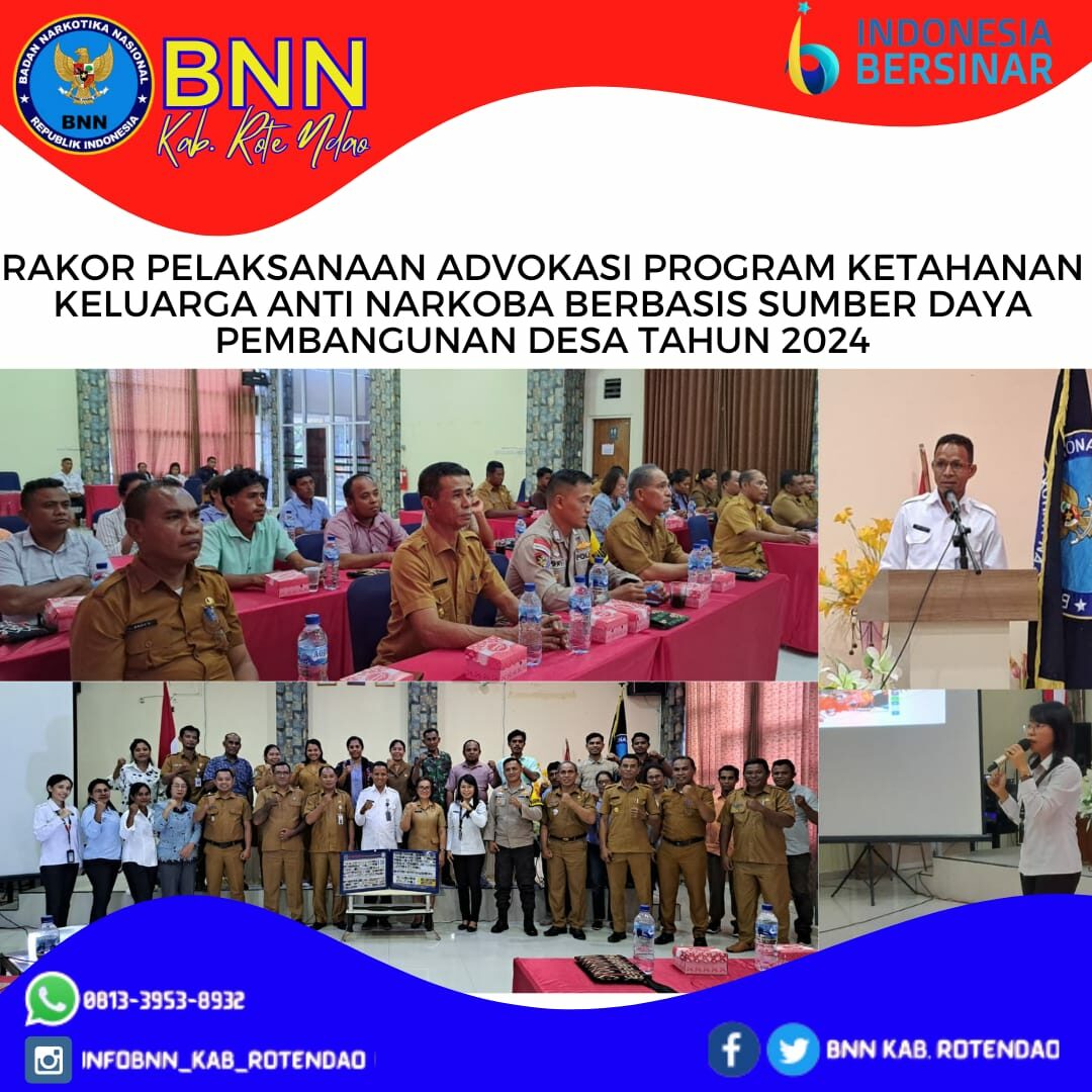 Rapat Koordinasi Pelaksanaan Advokasi Program Ketahanan Keluarga Anti Narkoba Berbasis Sumber Daya Pembangunan Desa Tahun 2024 Rapat Koordinasi Pelaksanaan Advokasi Program Ketahanan Keluarga Anti Narkoba Berbasis Sumber Daya Pembangunan Desa Tahun 2024
