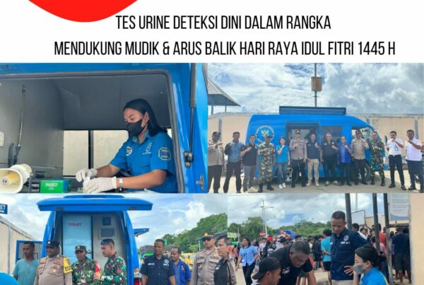 Tes Urine Deteksi Dini Dalam Rangka Mendukung Mudik & Arus Balik Hari Raya Idul Fitri 1445 H/Tahun 2024 Di Pelabuhan Pantai Baru