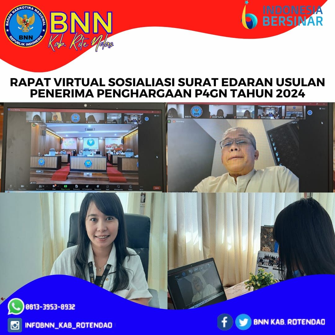 Rapat Virtual Sosialisasi Surat Edaran Usulan Penerima Penghargaan P4GN Tahun 2024 Rapat Virtual Sosialisasi Surat Edaran Usulan Penerima Penghargaan P4GN Tahun 2024