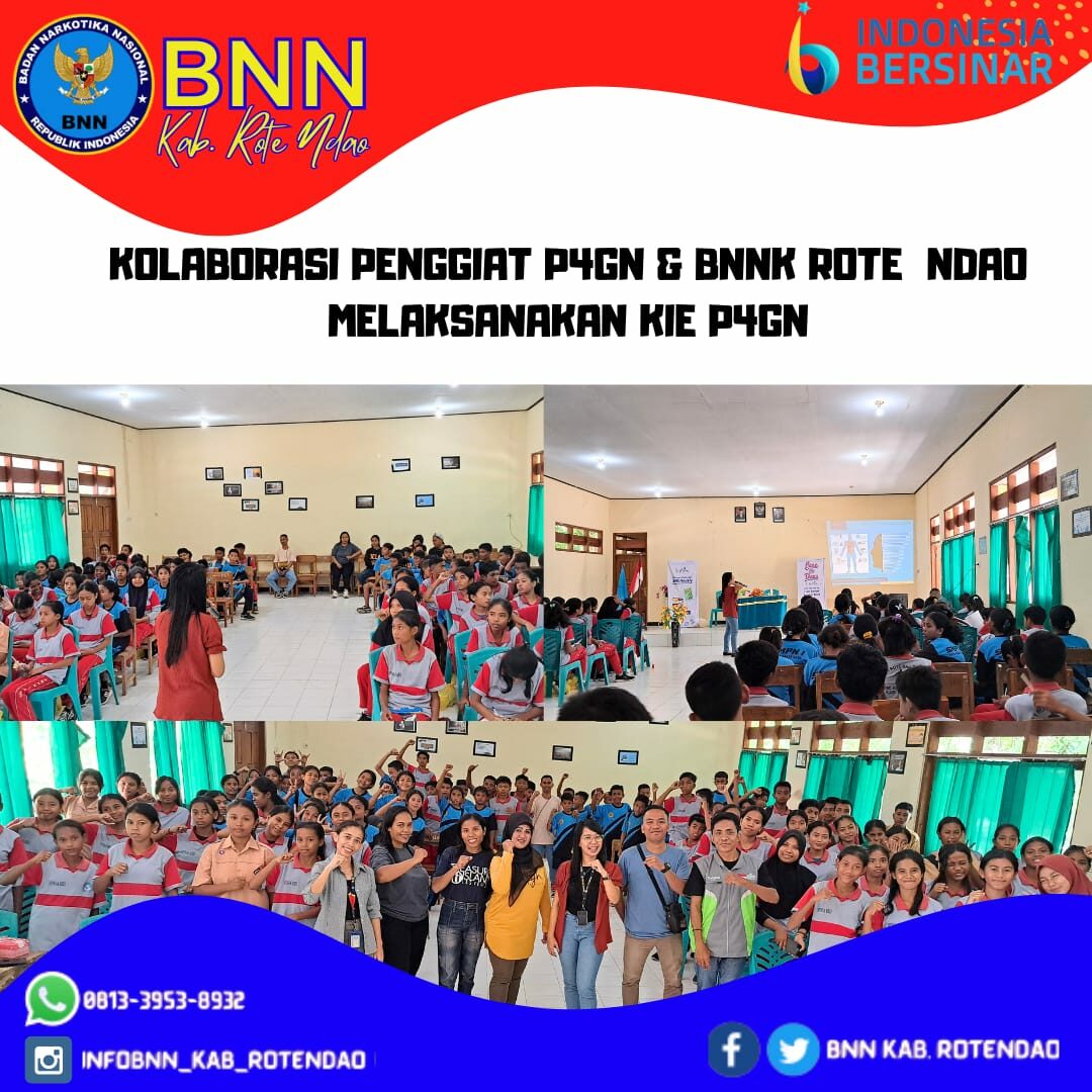 Kolaborasi Penggiat P4GN dan BNNK Rote Ndao melaksanakan KIE P4GN pada siswa/i SMPN 1 Rote Barat Daya Kolaborasi Penggiat P4GN dan BNNK Rote Ndao melaksanakan KIE P4GN pada siswa/i SMPN 1 Rote Barat Daya
