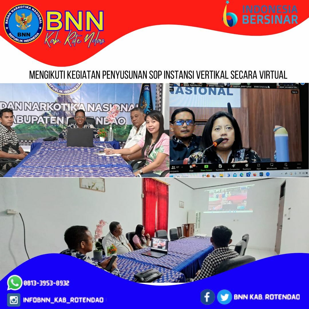 Mengikuti Kegiatan Penyusunan SOP Instansi vertikal BNN secara virtual Mengikuti Kegiatan Penyusunan SOP Instansi vertikal BNN secara virtual